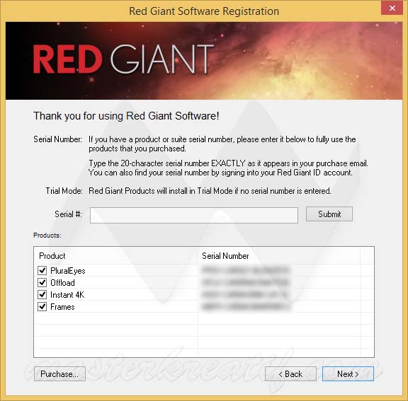 installing red giant universe folder